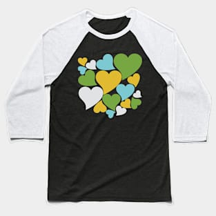 Retro Love hearts Baseball T-Shirt